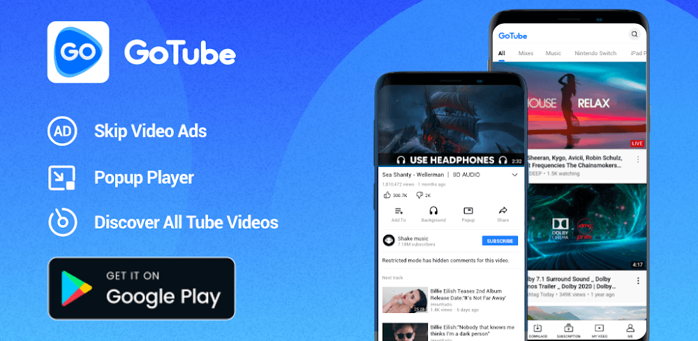 GoTube v5.5.60.109 MOD APK Download (Premium Unlocked, No ADS)