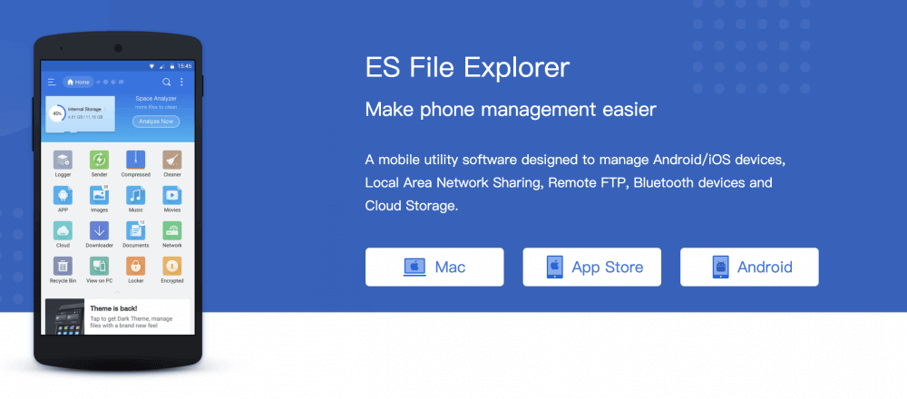 ES File Explorer v4.4.3.4 MOD APK Premium Unlocked Utilities