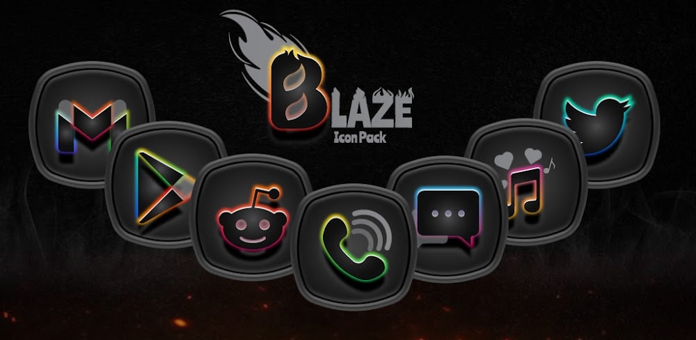 Blaze Dark Icon Pack APK v3.2.1 MOD Download
