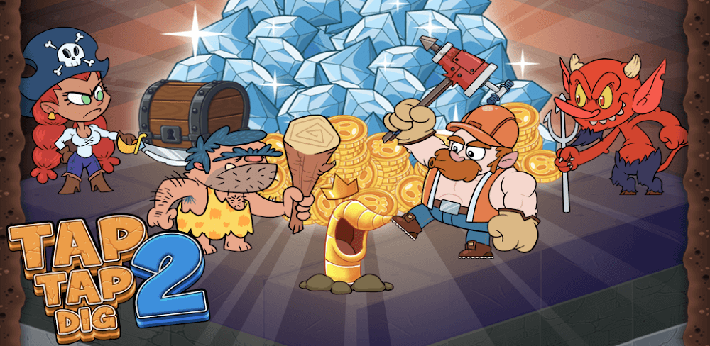 Tap Tap Dig 2 v1.0.0 MOD APK Free Download (Diamonds, Fossils, Skills)