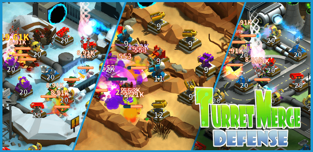 Turret Merge Defense MOD APK v1.9.8 (Unlimited Money, Game) Download