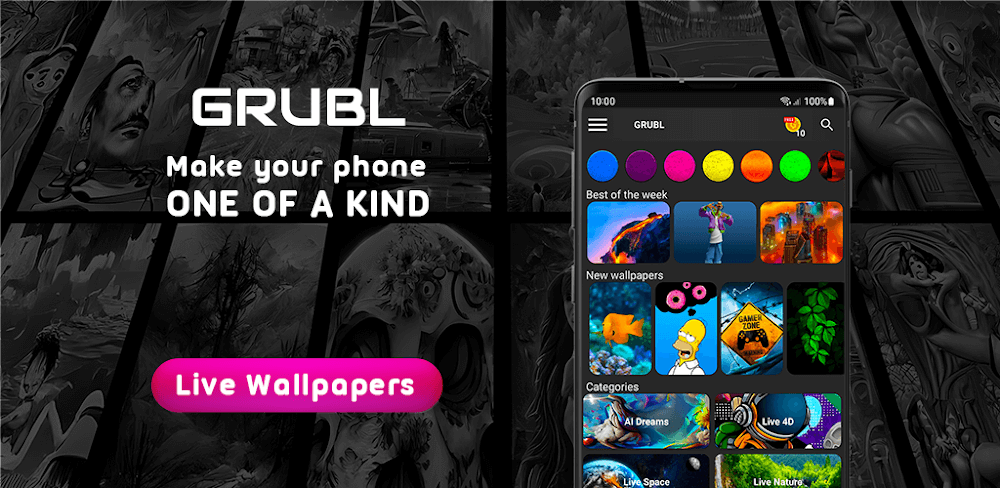 GRUBL 4D Live Wallpapers + AI v3.6.19 MOD APK Download (Premium Unlocked)