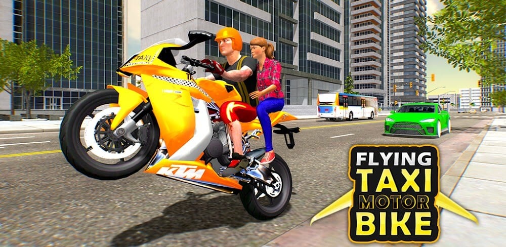 Flying Motorbike Taxi Driving MOD APK v1.1.5 (Free Shopping) Game Download