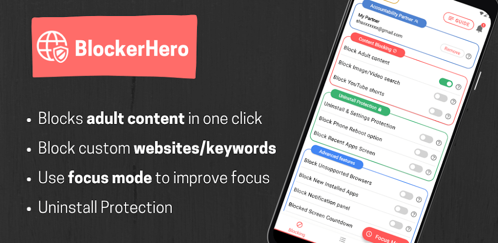 BlockerHero v1.5.0 MOD APK (Porn Blocker, Premium Unlocked) Download