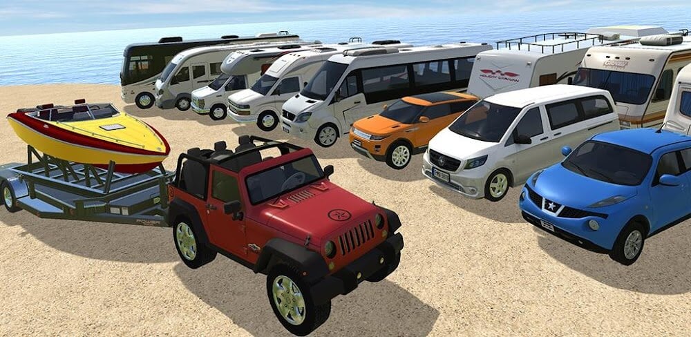 Camper Van Beach Resort v2.0 MOD APK Download (Unlocked All Cars Game)