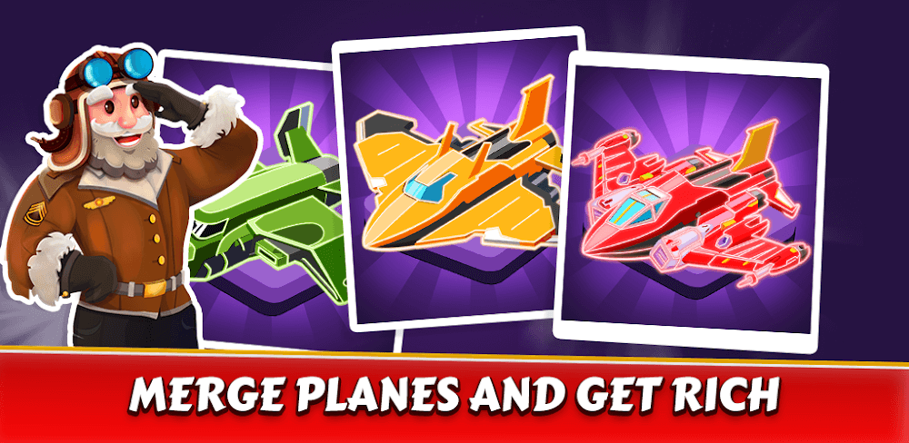 Merge Planes Neon Game Idle v1.0.37 MOD APK Free Shopping Download