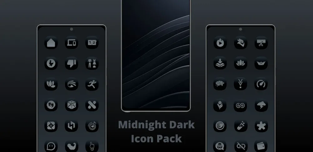 Midnight Dark Icon Pack v6.2 MOD APK Utilities Download