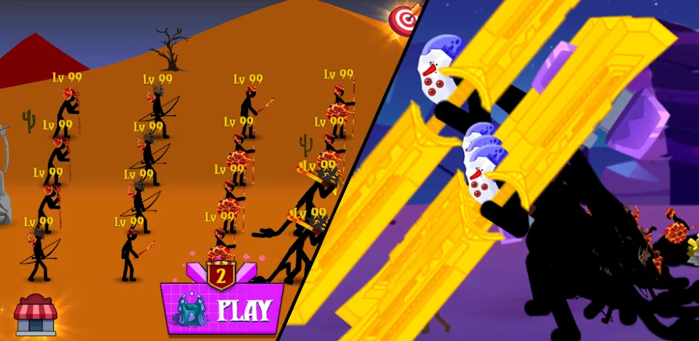 Stickman War: Defense Battle MOD APK v6.0.0.1 (Menu, Skins, Rewards) Download