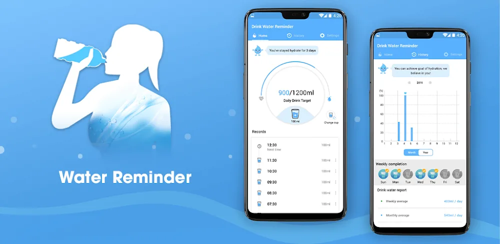Drink Water Reminder v47.0 MOD APK Premium Unlocked Download