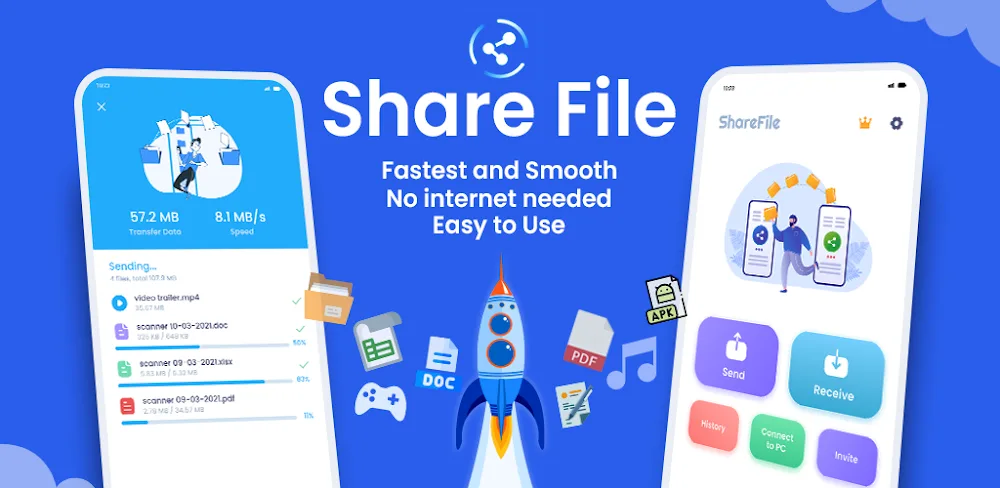 SHARE: Share it, File Transfer v1.8.5 MOD APK Download (Premium Unlocked Utilities App)