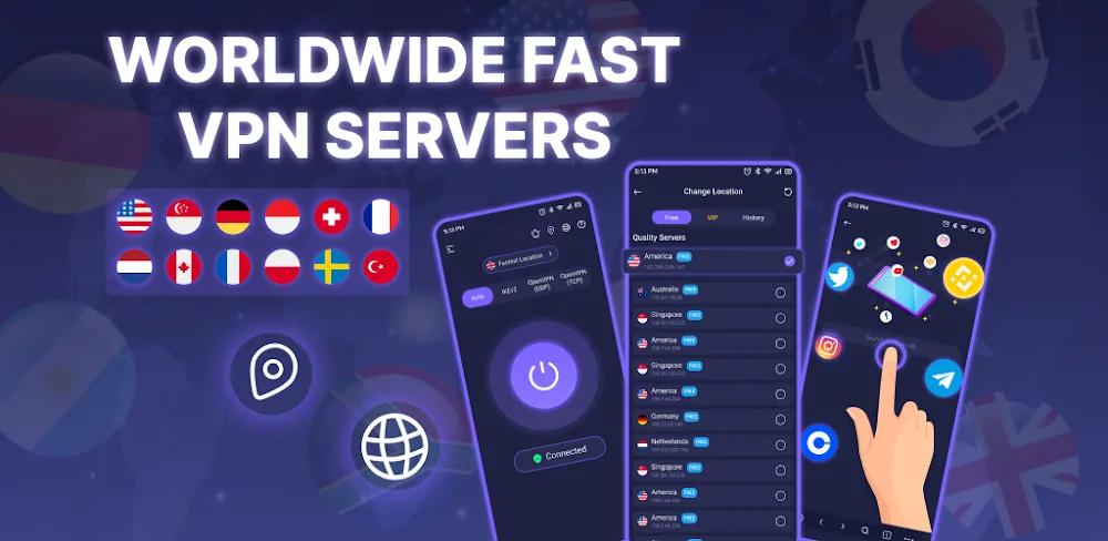 VPN - Fast Secure Proxy v222.0 MOD APK Premium Unlock
