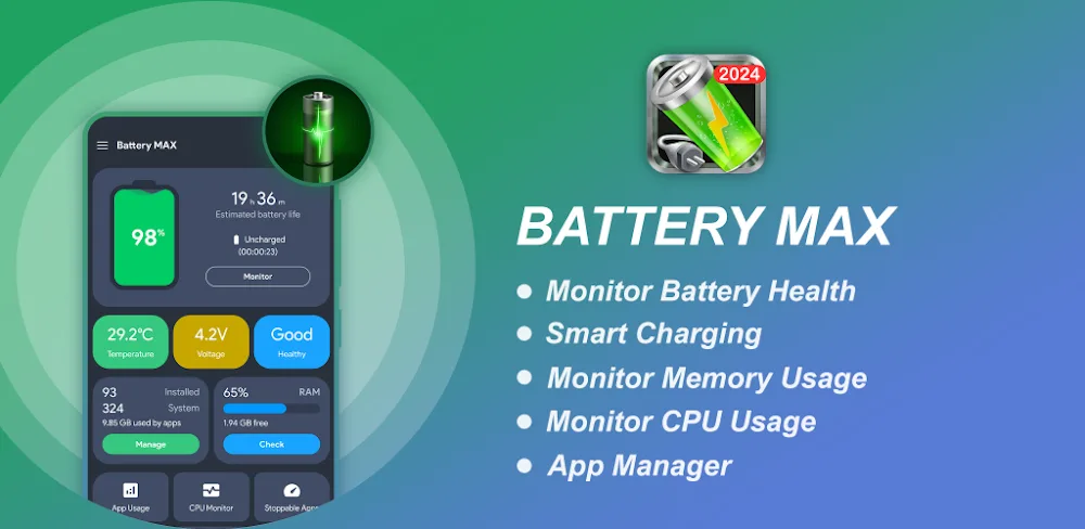 Battery MAX v1.1.9 MOD APK Download (Premium Unlocked)