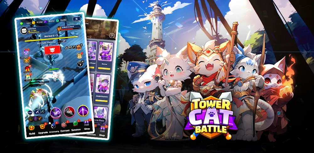 Tower Cat Battle: Idle Cat RPG v1.0.19 MOD APK Game Download