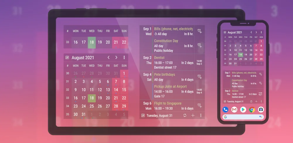 Calendar Widget v2026.01.22-305 MOD APK (Premium Unlocked) Download