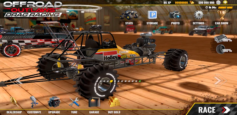 Offroad Outlaws Drag Racing 1.0.17 MOD APK Download (Unlimited Money, Gold)