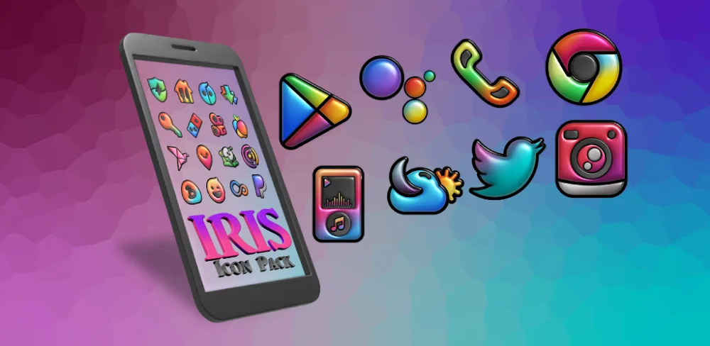 Iris Dark Flat 3D Icon Pack v2.1.3 MOD APK Download