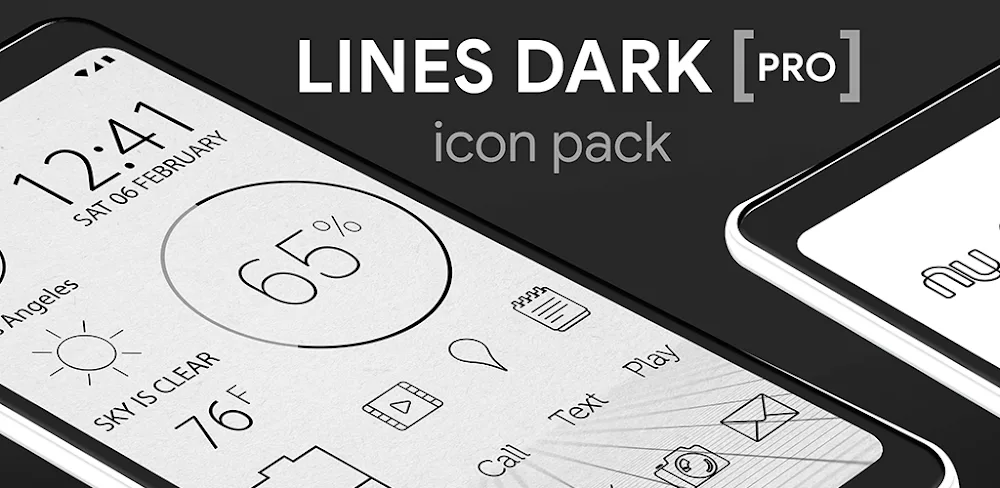 Lines Dark Pro Icon Pack v3.6.7 MOD APK Download
