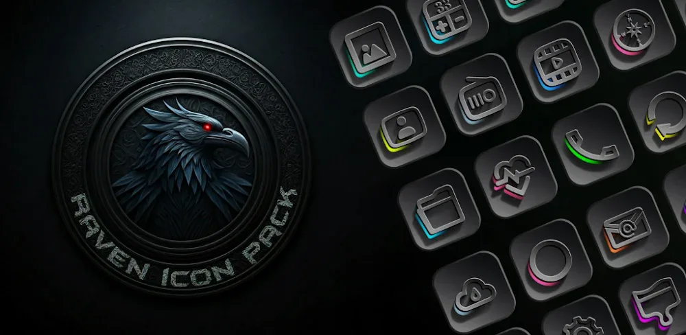 Raven Dark Icon Pack MOD APK v1.2.4 Download