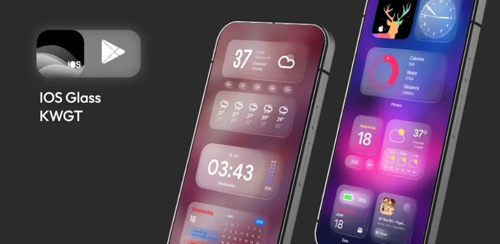 iOS Glass KWGT v3.0.1 APK MOD Utilities Download