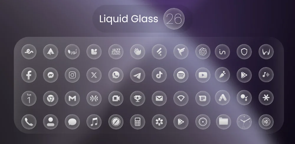 Liquid Glass 26 Round Icons v1.6 MOD APK Download