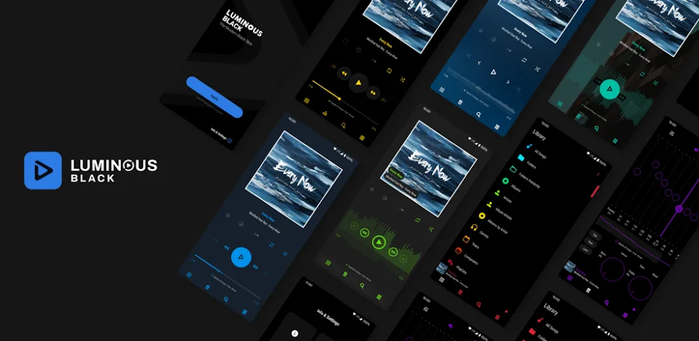 Luminous Black APK MOD v10.5.7 (Poweramp Skin)