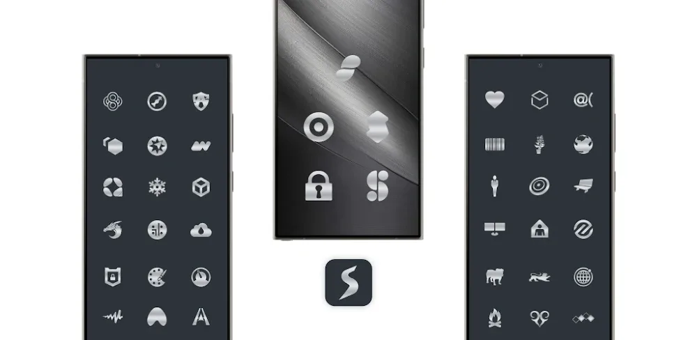 Silver Steel Icon Pack v6.2 MOD APK Download