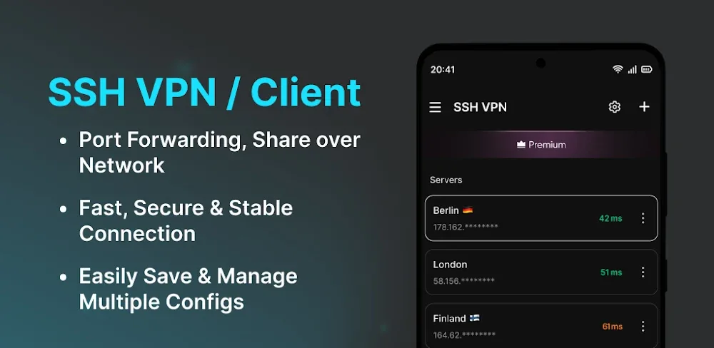 SSH VPN Client v1.5.0 MOD APK Premium Unlocked Utilities App Download