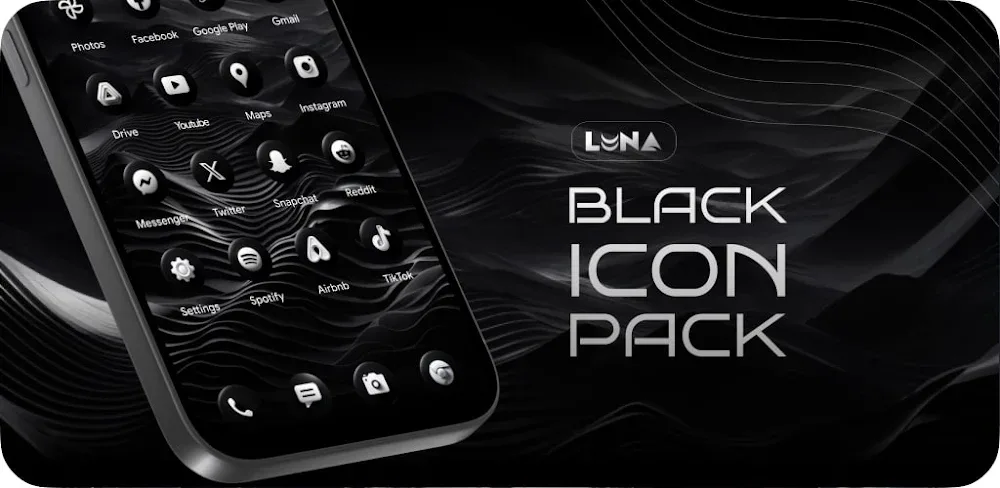 Luna Black Icon Pack v8.7 MOD APK Download