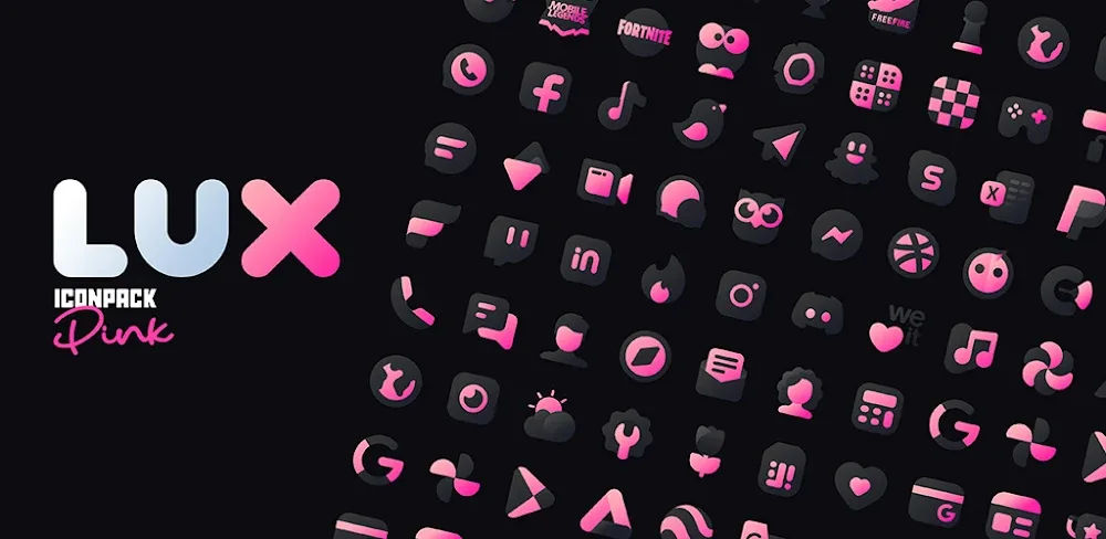 Pink IconPack: LuX v5.1 MOD APK Download