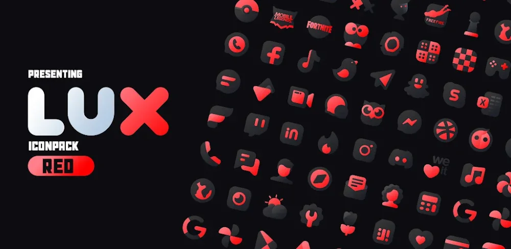 Red IconPack LuXRed v5.1 MOD APK Download