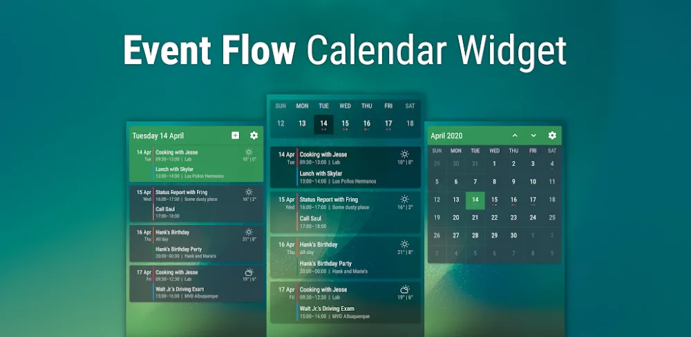 Event Flow Calendar Widget v1.9.6 MOD APK Download (Premium Unlocked, Utility App)