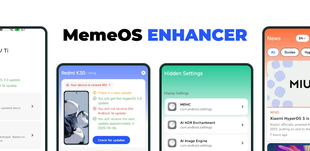 MemeOS Enhancer OS Updates v5.2.3 MOD APK Download