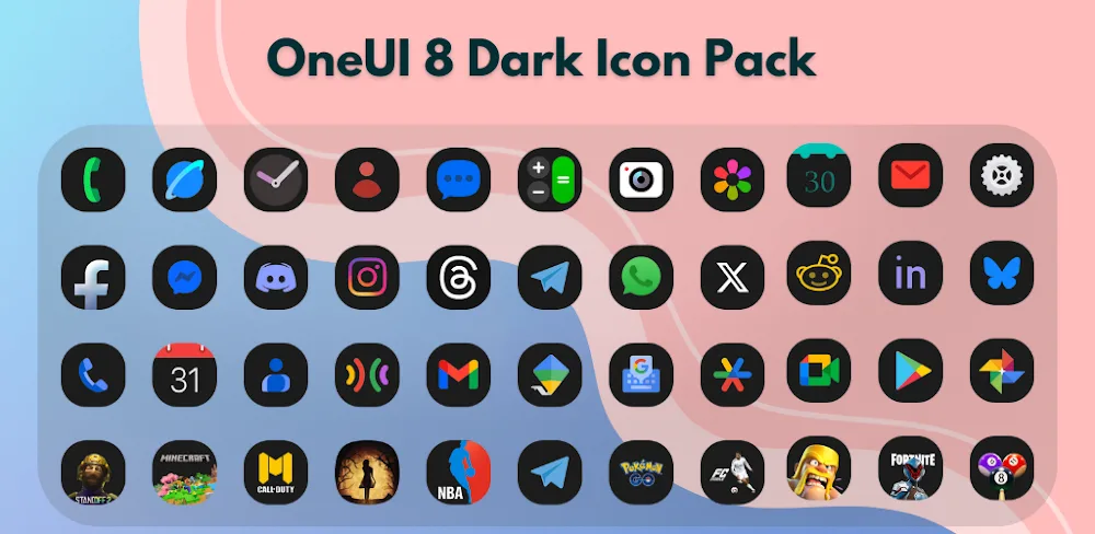 OneUI 8 Dark Icon Pack MOD APK v1.9 Full Version Download