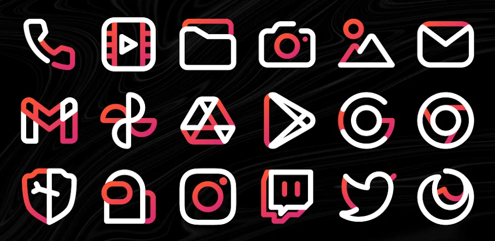 Aline Red Icon Pack v1.9.8 MOD APK Download