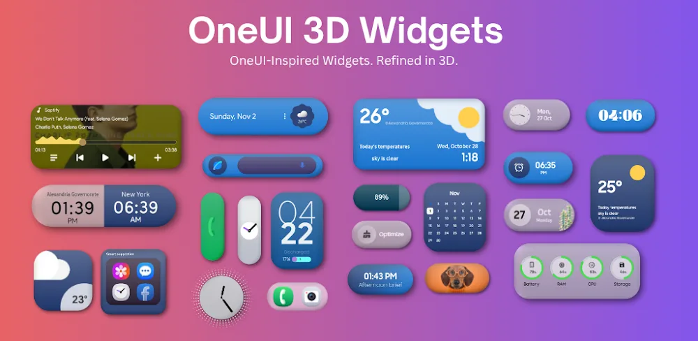 OneUI 3D Widgets v1.0 MOD APK Download
