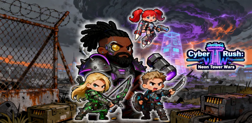 Cyber Rush: Neon Tower Wars v1.1 MOD APK Download