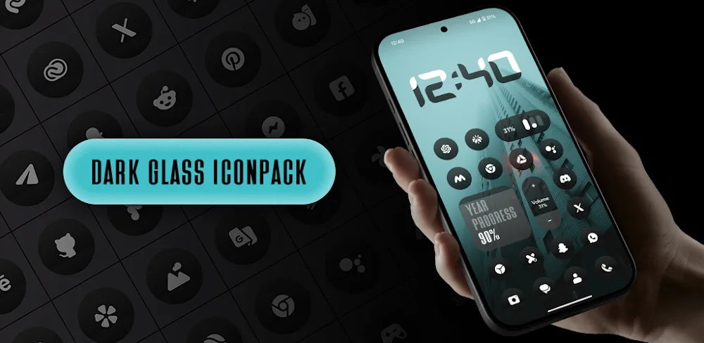 DarkGlass IconPack v1.1 APK MOD Download