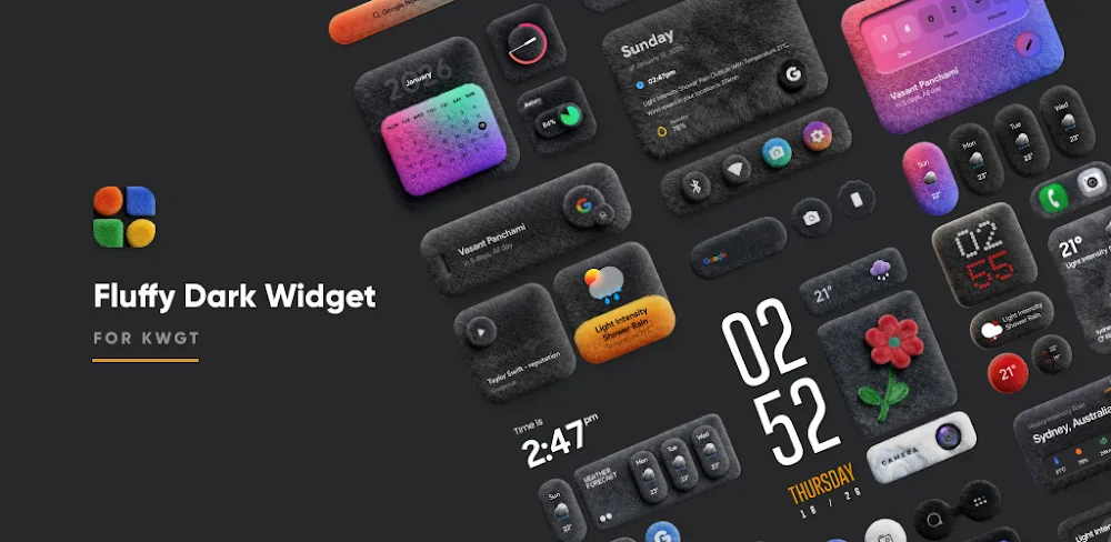 Fluffy Dark Widgets v4.0 MOD APK Download Full Version