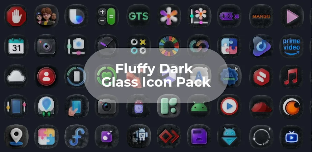 OneUI Fluffy Dark Glass Icons v1.5 MOD APK Download
